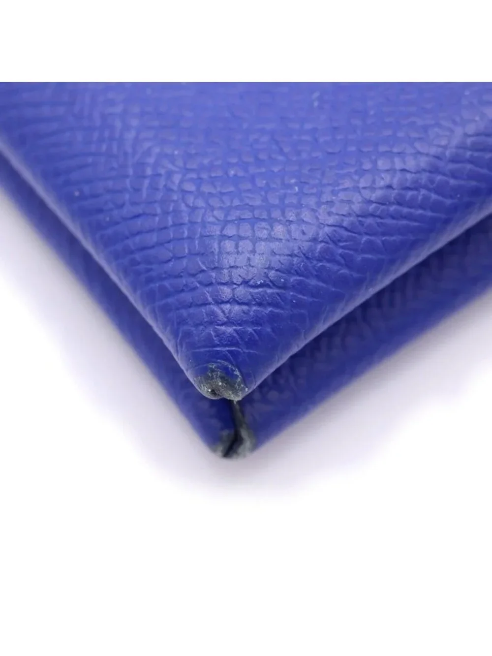 Hermes Calvi Coin Case Pouch Epsom Blue Electric